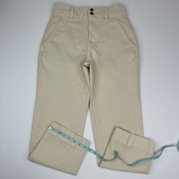 Everlane‎ Women Cream The Organic Cotton Straight Leg 2 Luxury Pant 4/W27/L25.75 - Picture 10 of 12